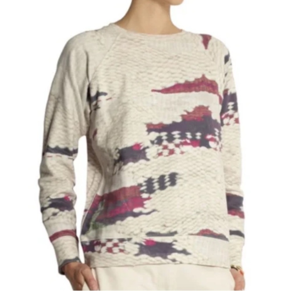 Isabel Marant Hana Carpet Multi Print Pullover Crewneck Sweatshirt sz 34